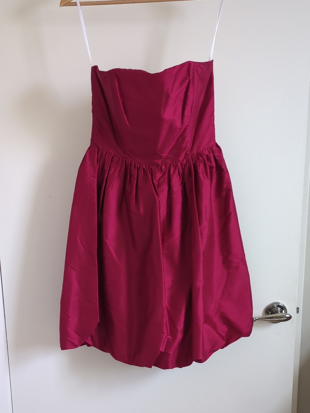 Strapless Cocktail Dress in Deep Fuchsia
